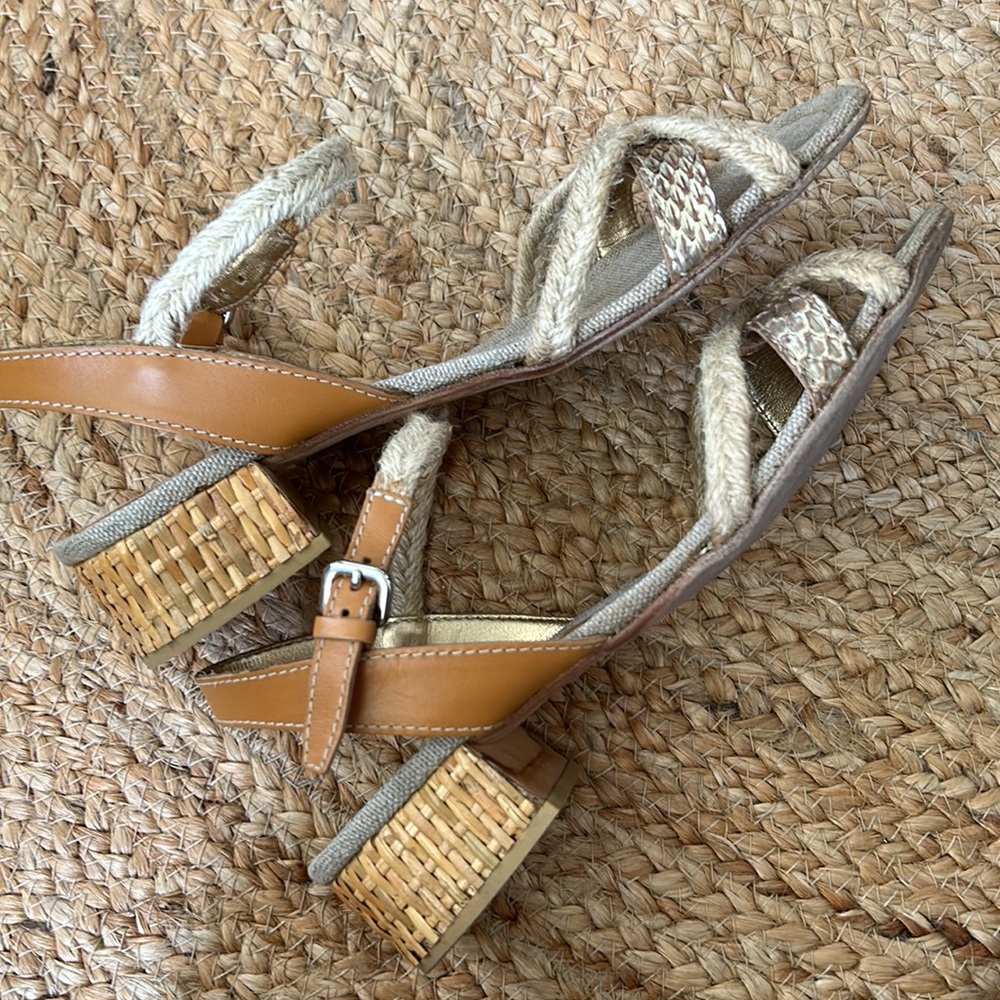 PRADA ROPE & WICKER SANDALS - Picture 8 of 8